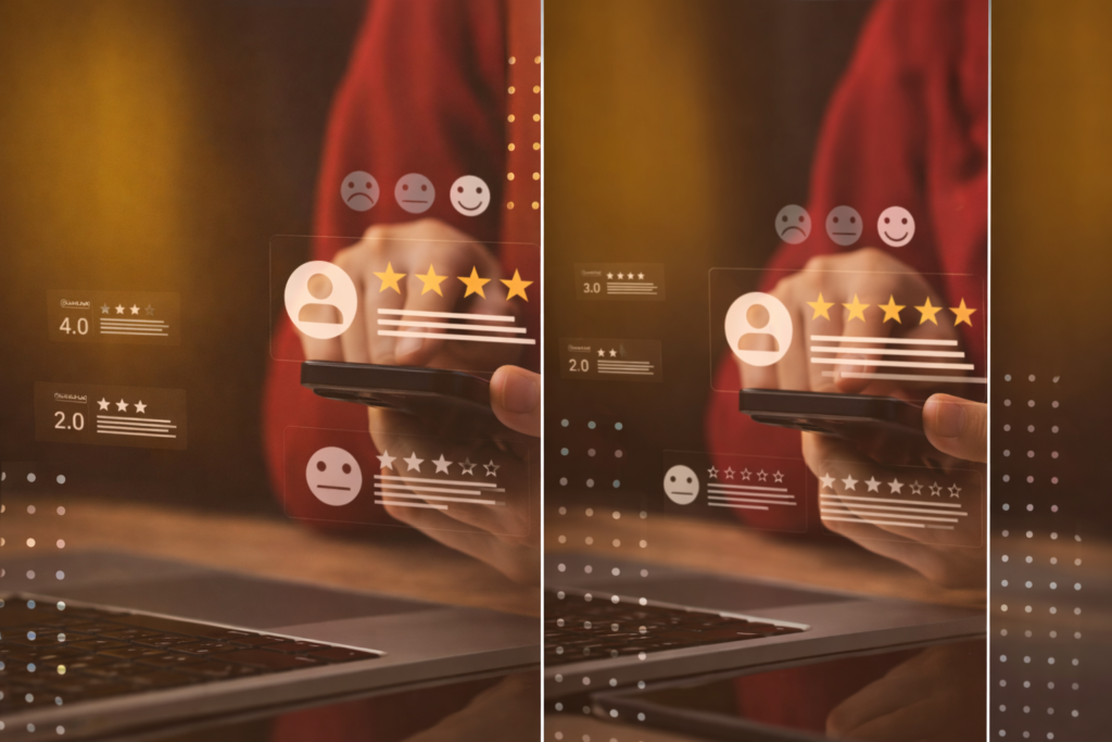 Imagem que representa produtos sendo avaliados