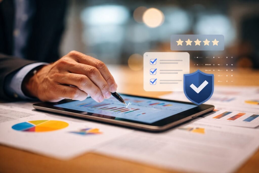 Processo de análise de produtos com avaliação técnica e comparação de dados